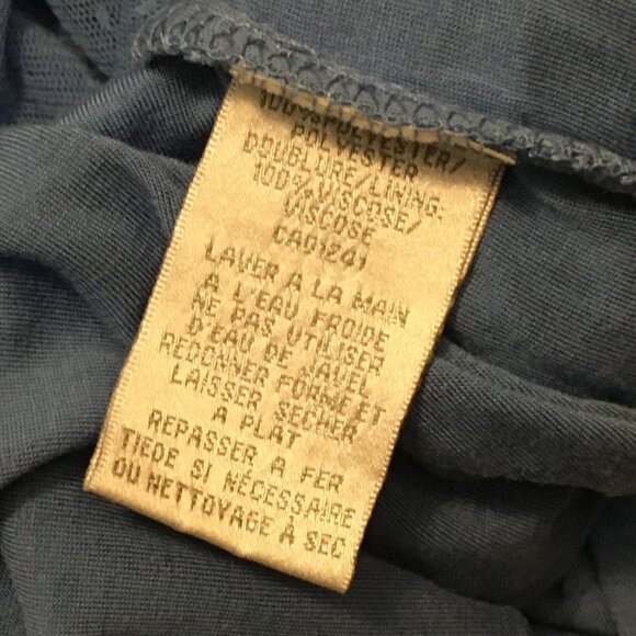 Periwinkle Blue Draping Double Layered Mesh Top - Picture 5 of 11